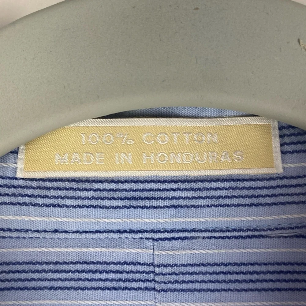 MICHAEL Michael Kors Striped Long Sleeve Button Down Shirt Men's‎ 17-34/35 Blue